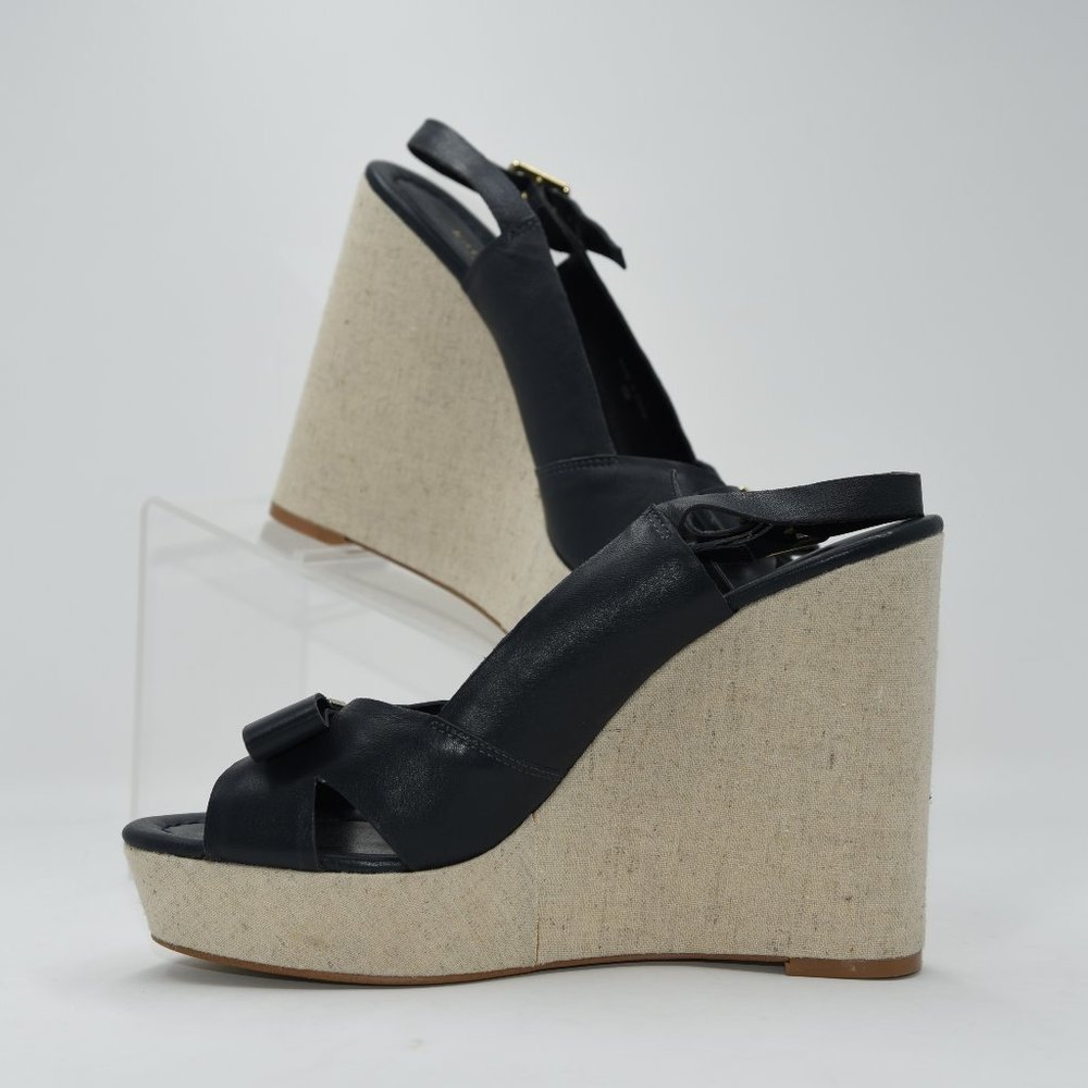 Kate Spade Blue Wooden Chuck Wedges Women 9M